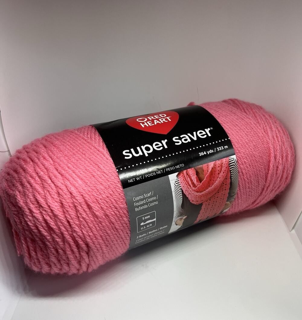 Red Heart Super Saver Yarn, Perfect Pink